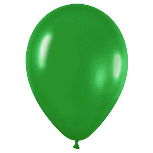 Globos de látex Verde Selva lisos 30 cm. Pack 50 u.