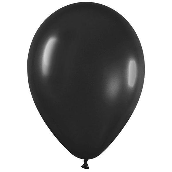 Globos de látex Negros opacos lisos 30 cm. Pack 12 u.