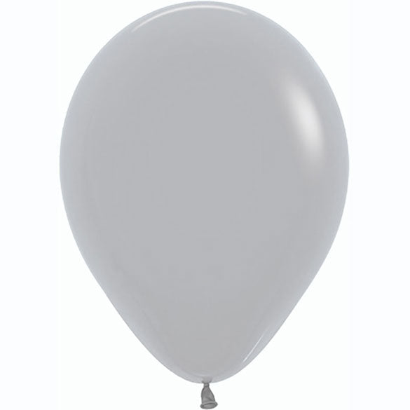 Globos de látex Grises liso 30 cm. Pack 50 u.