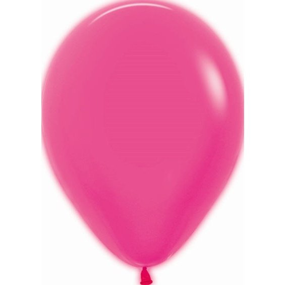 Globos de látex Fuxia neón lisos 30 cm. Pack 50 u.