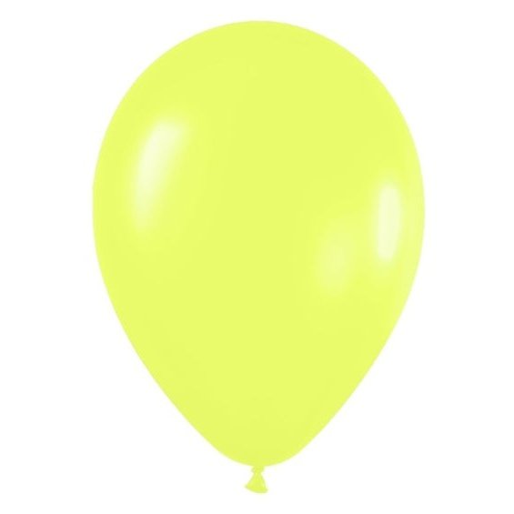 Globos de látex Amarillo neón 30 cm. Pack 50 u.