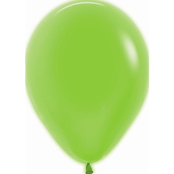 Globos de látex Verde neón lisos 30 cm. Pack 50 u.