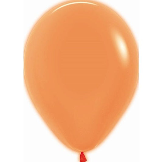 Globos de látex Naranja neón lisos 30 cm. Pack 12 u.