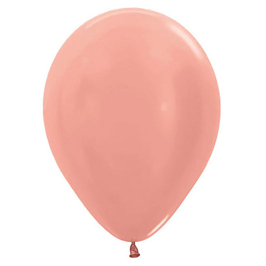 Globos de látex Rosa Oro Metalizados lisos 30 cm. Pack 50 u.