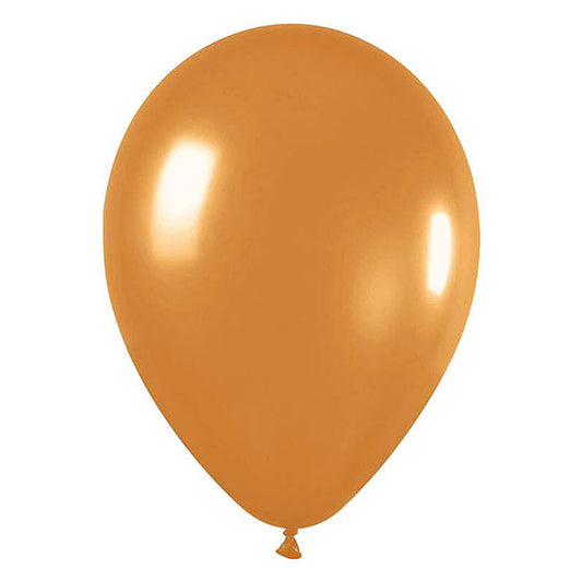 Globos de látex Dorados Metalizados lisos 30 cm. Pack 50 u.