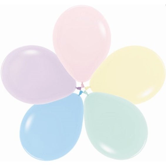 Globos de látex colores pastel surtidos lisos 30 cm. Pack 12 u.