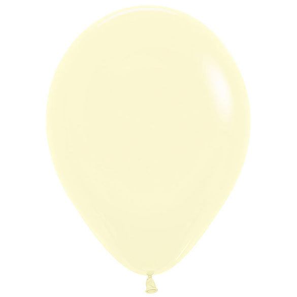 Globos de látex Amarillos Pastel lisos 30 cm. Pack 12 u.