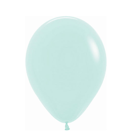 Globos de látex Verde Pastel lisos 30 cm. Pack 12 u.