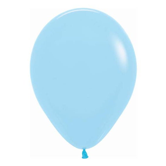 Globos de látex Celeste Pastel lisos 30 cm, Pack 12 u.