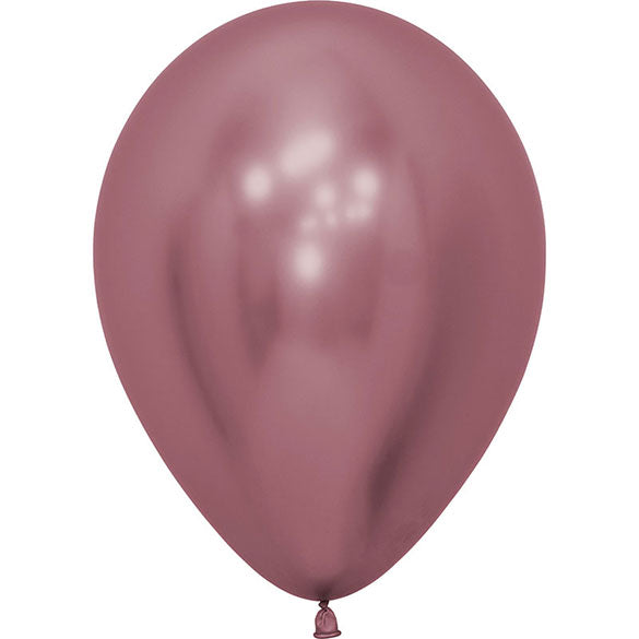 Globos de látex Rosa Reflex lisos 30 cm. Pack 50 u.