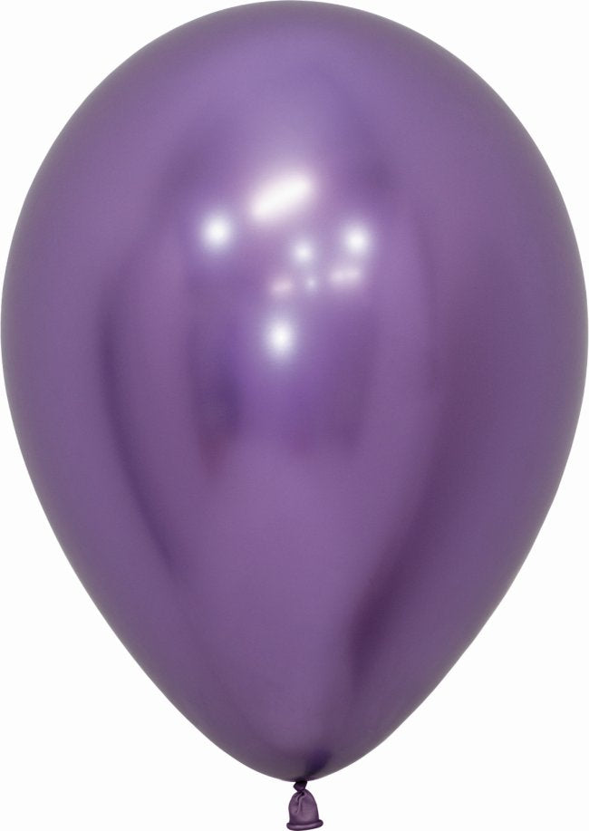 Globos de látex violeta reflex liso - pack 50 uds.