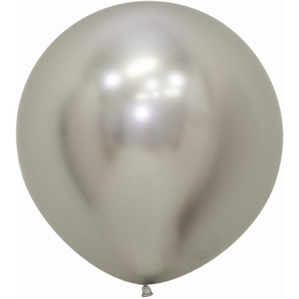 Globo de látex Plata Reflex 60 cm. 1 unidad