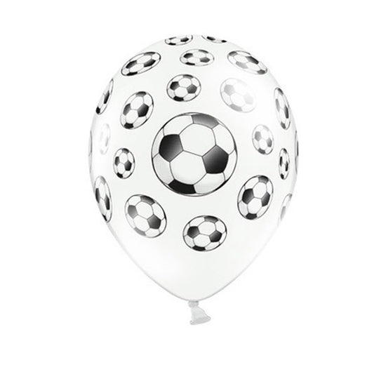 Globos de látex balones de futbol. Pack 6 u.