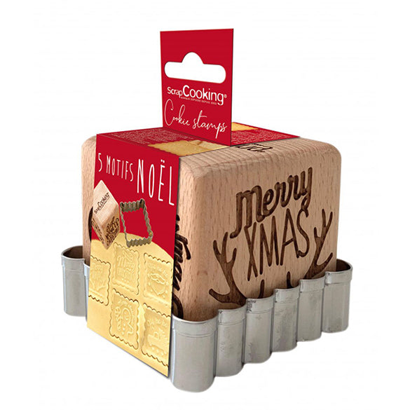 Cortador y Sello en forma de cubo para Galletas Scrapcooking Xmas, Pack 2 u.