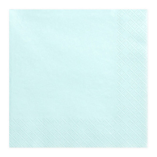 Servilletas lisas celeste suave 33 x 33 cm, Pack 20 u.