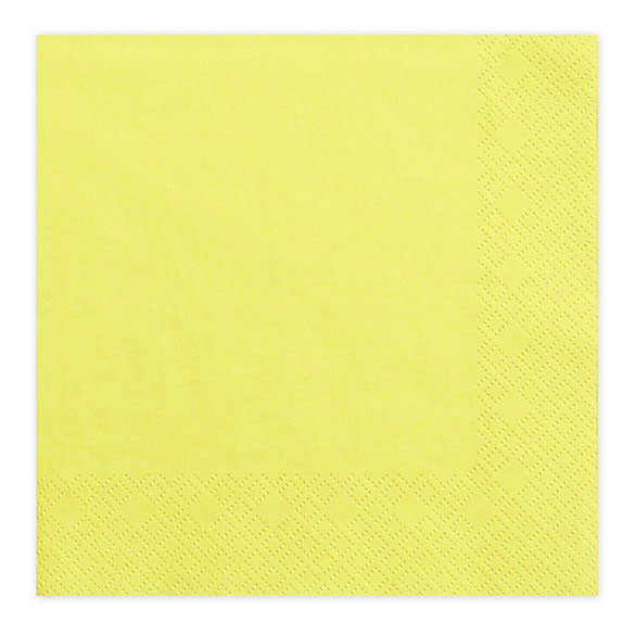 Servilletas lisas amarillo suave 33 x 33 cm, Pack 20 u.