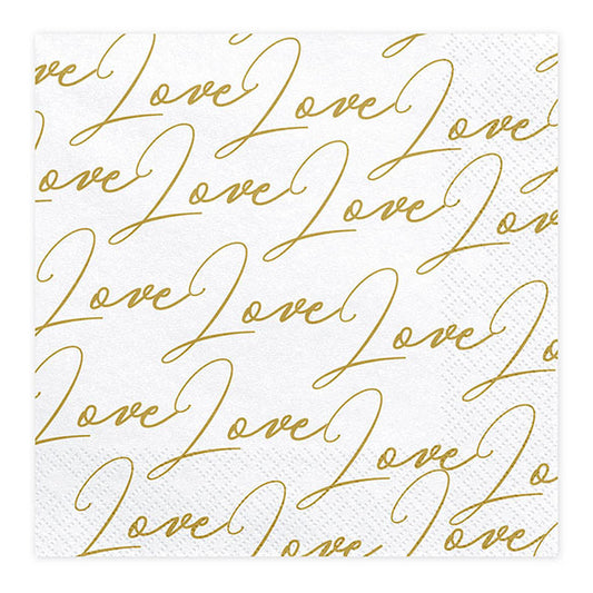 Servilletas Love Love Love 33 x 33 cm, Pack 20 u.