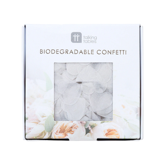 Confeti de papel corazones biodegradable blancos