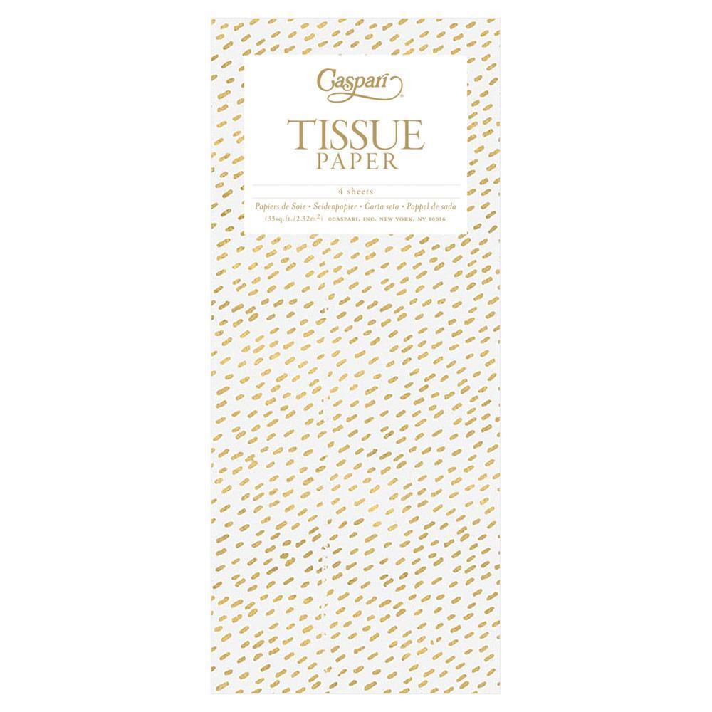 Papel de seda blanco y dorado - pack 4 uds.