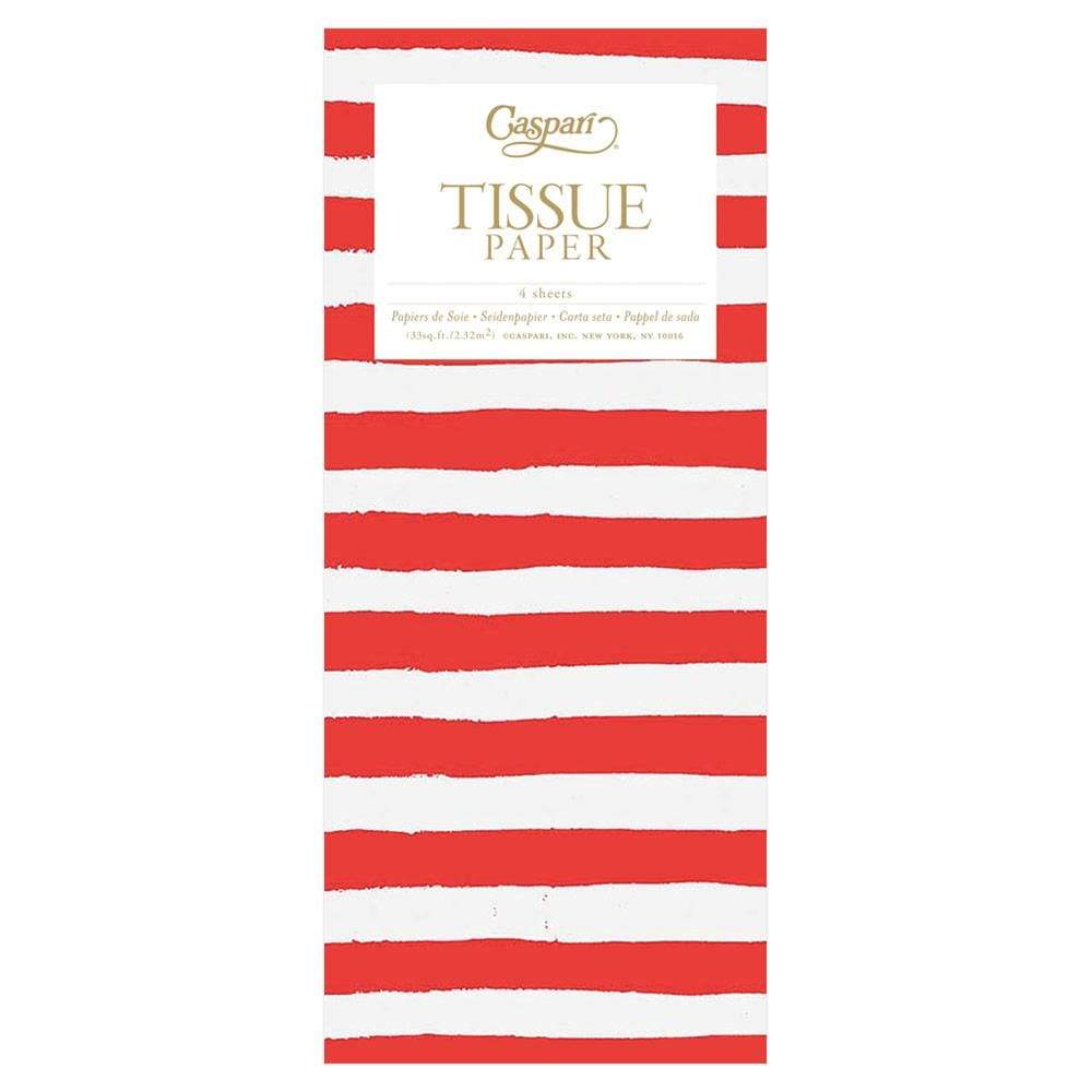 Papel de seda rayas blanco y rojo - pack 4 uds.
